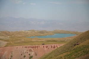 Tulpar kol and surrounding hills